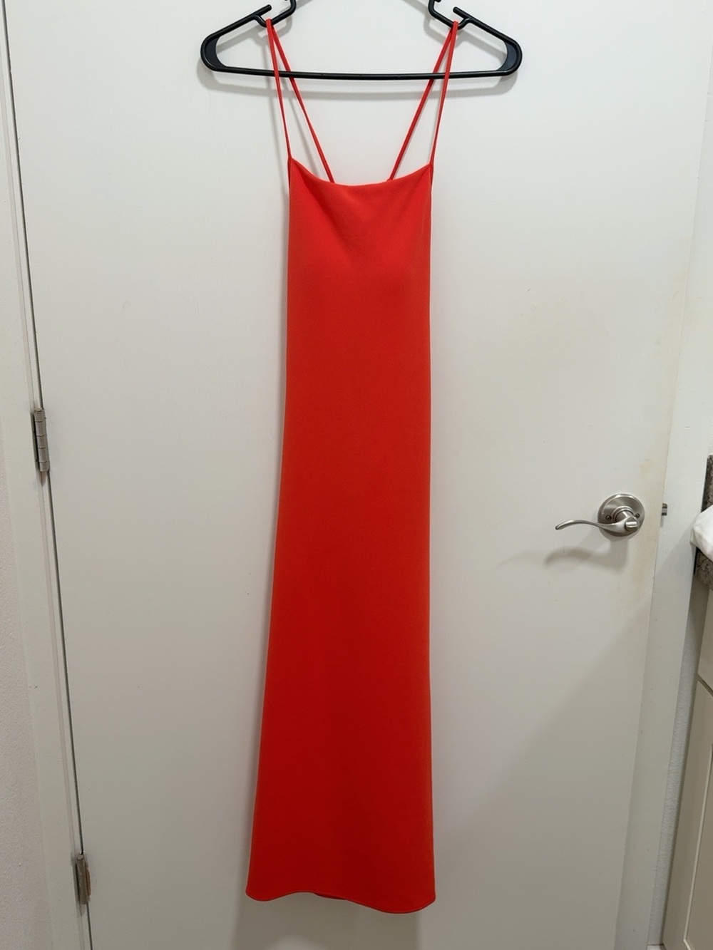Red Maxi Dress Criss Cross Back Built-In Bra Never Worn
